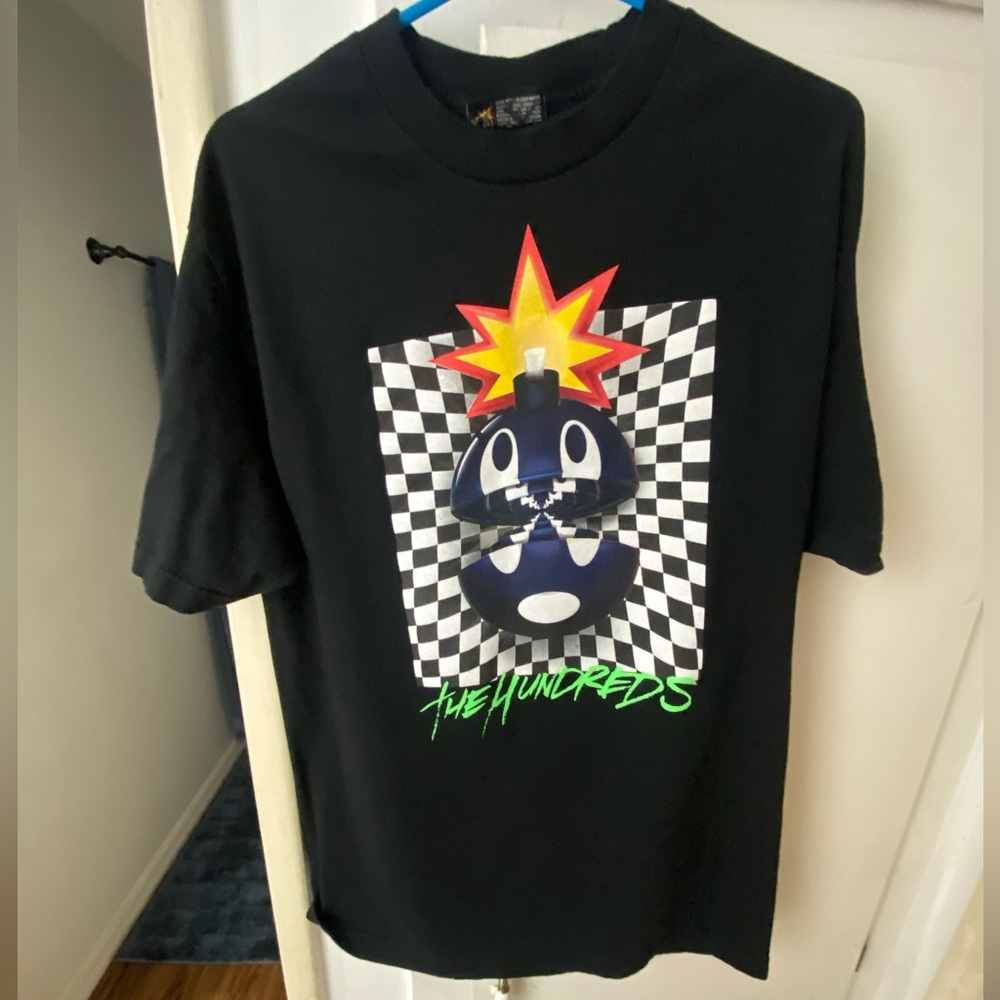 Black Checkered The Hundreds T-shirt - sz Large